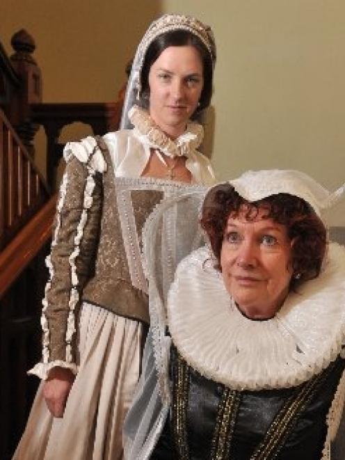 Hannah Grills (left) as a lady in waiting and Ana Good as Mary Queen of Scots. Photo by Gregor...