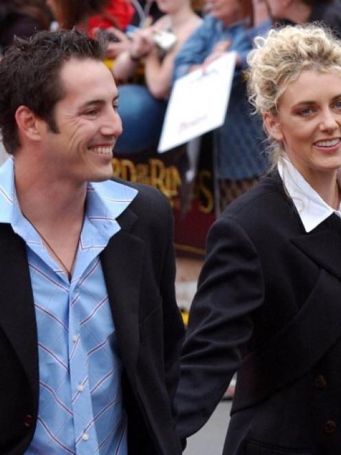 Happier times . . . Adam Parore and Sally Ridge in 2002. Photo Getty