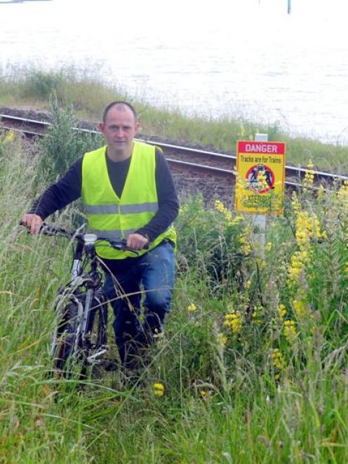 Harbourside Cycle Network co-ordinator Steve Walker waits for the establishment of a cycle...