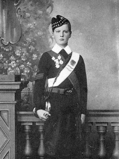 Harvey, winner of the Government medal for shooting, presented on Empire Day. - Otago Witness, 17...