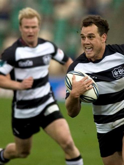 Hawkes Bay fullback Israel Dagg makes a break against Otago at Napier's McLean Park on Saturday....