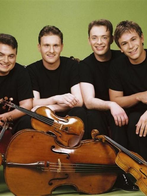 he Jerusalem Quartet (from left), Sergei Bressler (violin), Alexander Pavlovsky (violin), Kyril...