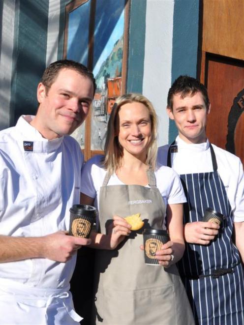 Head baker Christophe Prodel, retail manager Vicki Onions and head chef Stuart Ritchie, with some...