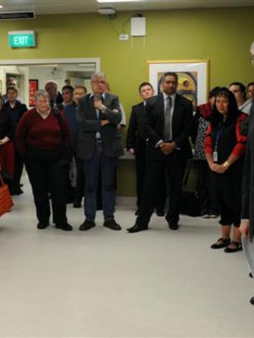 Health Minister Tony Ryall (right) opens Dunedin Hospital's new observation unit. Photo by Craig...