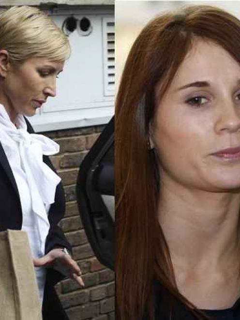 Heather Mills, left, leaves an employment tribunal court in Ashford, Kent. Her ex-nanny Sara...