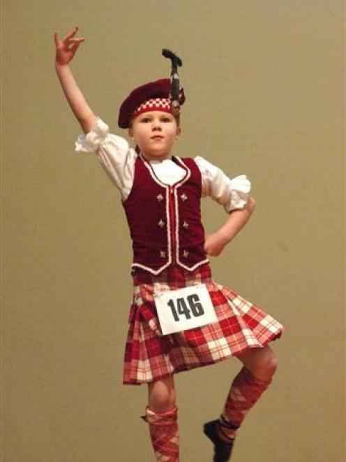 Courtney Caulfield, of Dunedin, shows her form during the Otago piper, Highland and national...