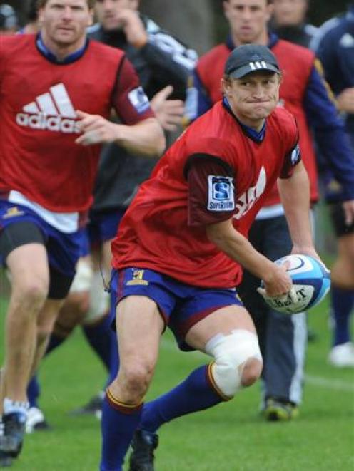 Highlander Tony Brown during training at Logan Park today. Photo by Peter McIntosh