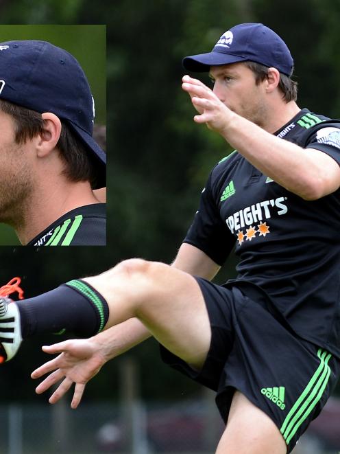 Highlanders fullback Ben Smith at training at Logan Park yesterday. Photo by Peter McIntosh.