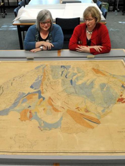 Hocken Library librarian Sharon Dell (left) and curator of archives and manuscripts Anna Blackman...