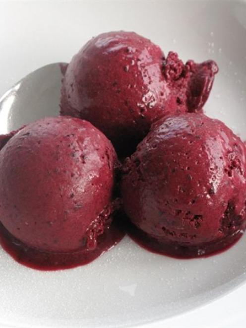 Home-made blackcurrant ice cream is a knockout.