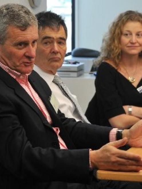 Homestar director Leigh Featherstone (left), Dunedin Mayor Dave Cull and Anderson Lloyd lawyer...