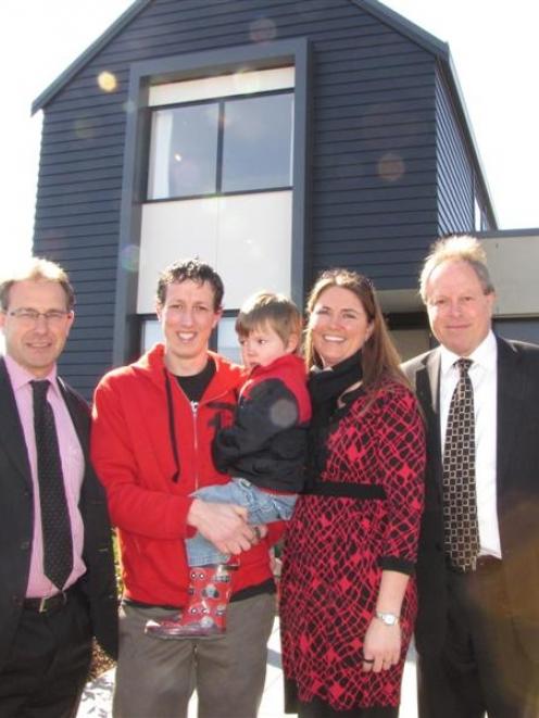 Housing Minister Phil Heatley (left) and Queenstown Lakes Community Housing Trust chairman David...