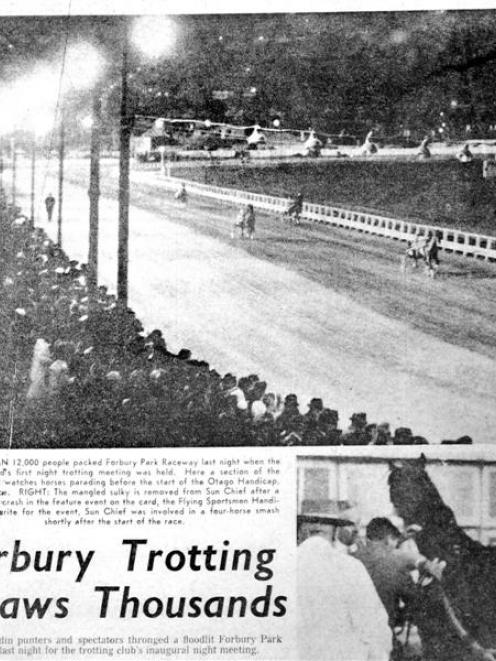 How the <i>Otago Daily Times</i> reported the big night at Forbury Park in 1961. Photo from <i...