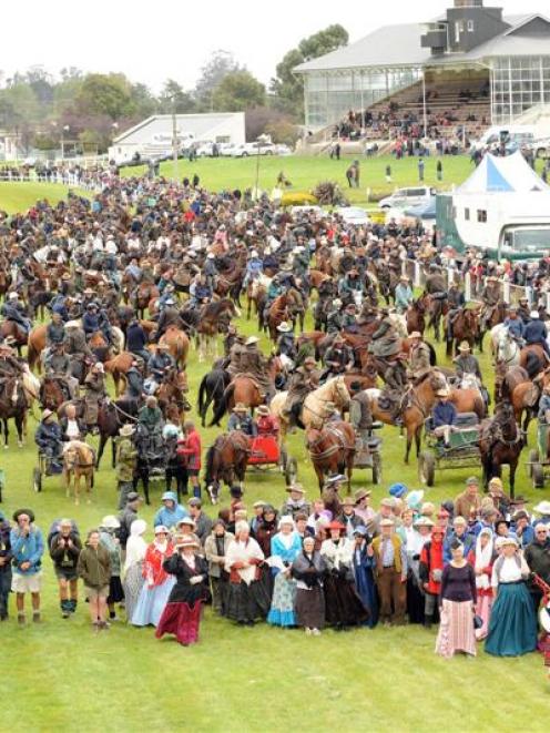 Hundreds of walkers, riders and wagoners converged on the Oamaru race-course on Saturday for the...