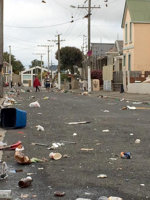 Hyde St on Sunday morning. Photo by Hamish McNeilly