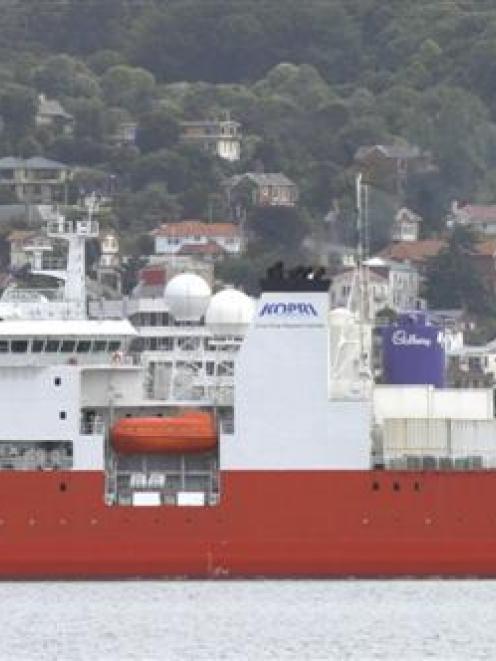 Icebreaker <i>Araon</i> during its visit to Dunedin in February. <i>Aurora Australis</i> is due...