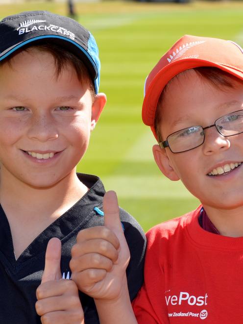 Identical twins Thomas (left) and Jacob Willmott at the University Oval yesterday. Photo by...