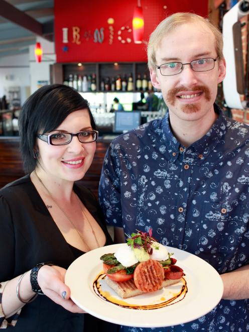 Ironic manager Eva Gabkova and chef Ryan Olson with the dish that helped the cafe win New Zealand...