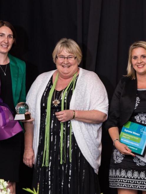 Irricon Resource Solutions principals Keri Johnston (left) and Haidee McCabe, winners of the...