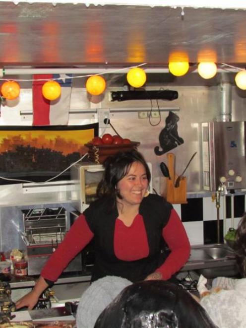 Isabel Garrido opened her food trailer for friends on Saturday night before today's opening....