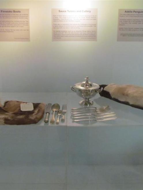 Items from the 1913 British Antarctic Expedition, which have gone on display in Oamaru. Photo by...