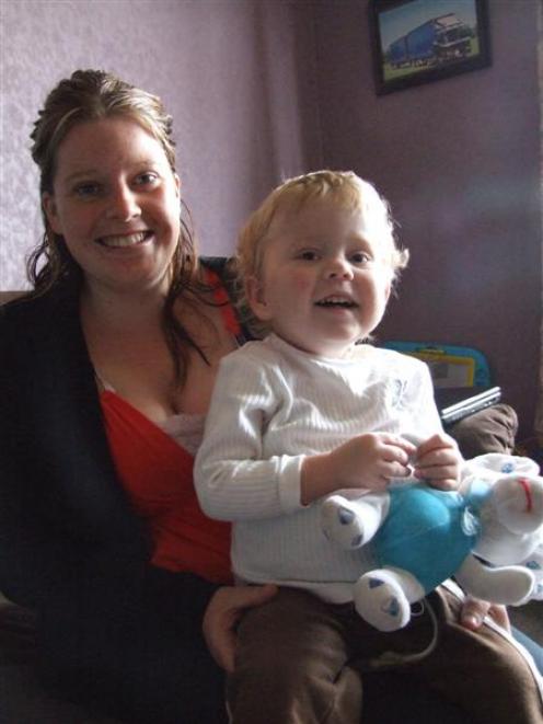 Jade Moffatt and his mother, Brenda Wright, at their Oamaru home. Photo by sally Rae.