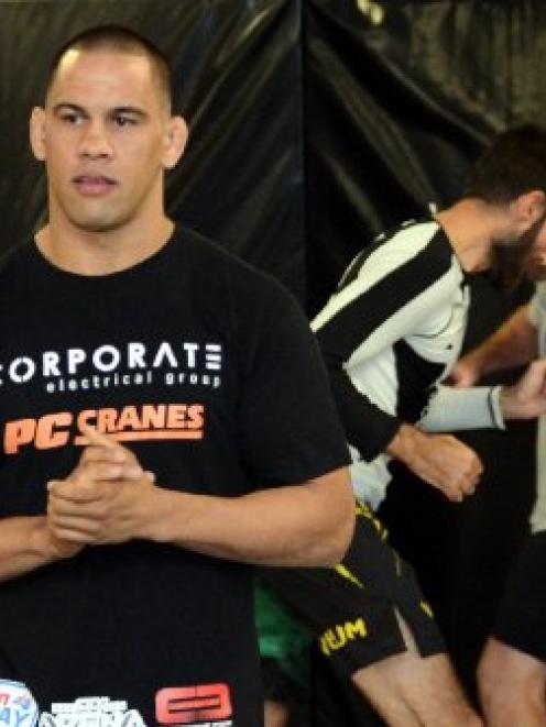 MMA fighter James Te Huna running a seminar at the New Zealand Fight and Fitness Gym last week....