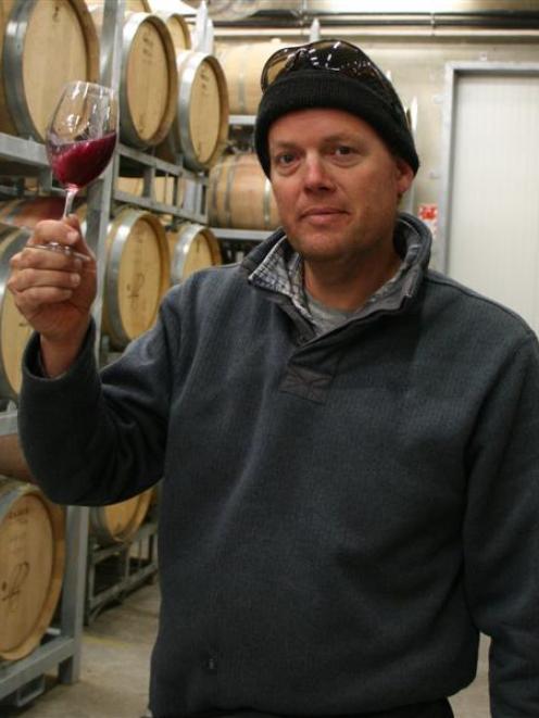 James Dicey with a glass of the  low-alcohol wine at the Mt Difficulty winery. Photo by Liam...