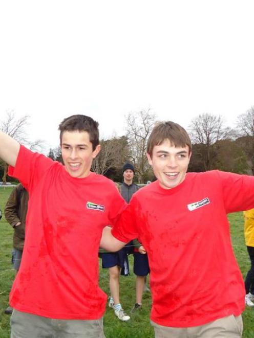 James Gardyne and Robert Gregory celebrate their win in the TeenAg competition at the Young...