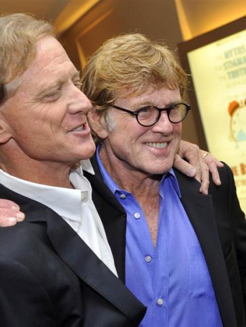 Jamie Redford and his father, actor Robert Redford, at the premiere of The Big Picture in New...