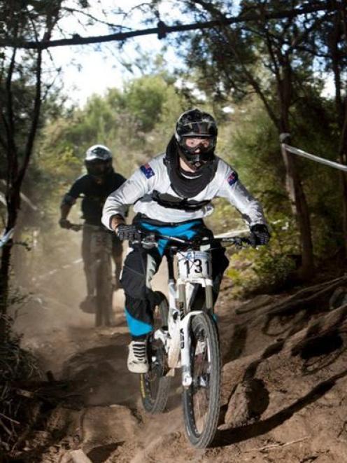Jed Rooney Jed Rooney competes in the recent Oceania mountain biking championships in Dunedin....