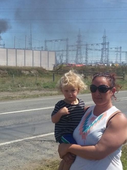 Jenee Pullen and son TJ Roberts heard three explosions and saw fireballs at Christchurch power...