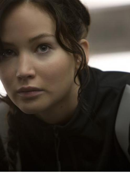 Jennifer Lawrence as Katniss Everdeen in The Hunger Games film Catching Fire.