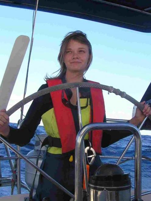 Jessica Watson at sea last year. Photo supplied.