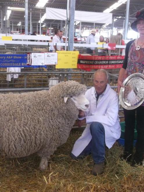 Jim and Ramona Sidey say their champion Corriedale ram is the result of genetics developed by...