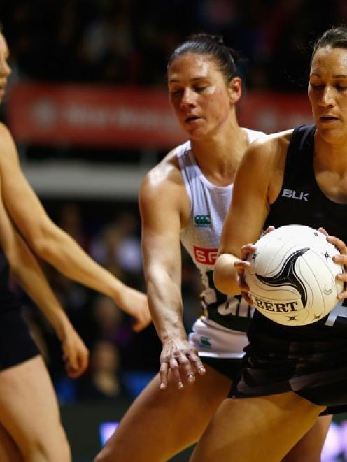 Jodi Brown in action for the Silver Ferns.