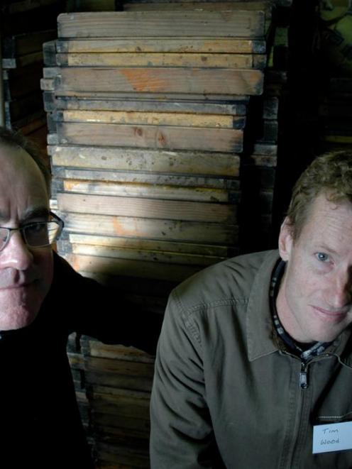John Hartnell (left), chairman of Federated Farmers Bee Industry Group, and Cromwell apiarist Tim...