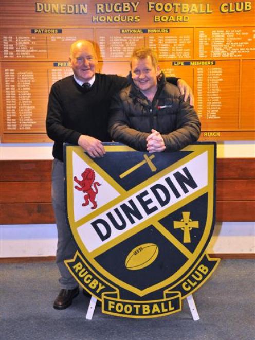 John (left) and Lee Piper at the Dunedin Rugby Football Club rooms earlier this week. Photo by...