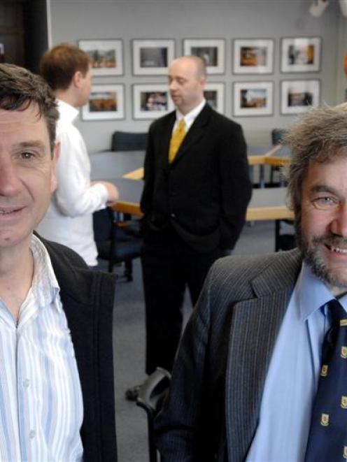John Whitaker (left) and Dr James Henry, of the Oil and Gas Supply Base Industry Project, at a...