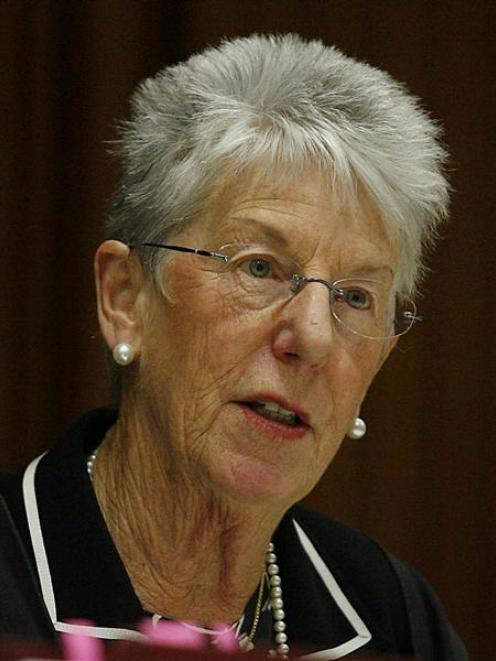 Justice Judith Potter during her summing up in the Clayton Weatherston murder trial in the High...