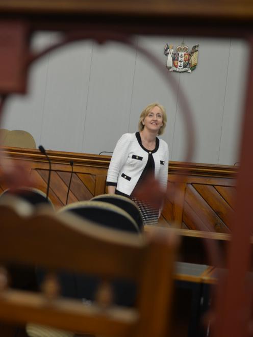 Justice Minister Amy Adams, inside Dunedin's historic courthouse yesterday, could shed no light...