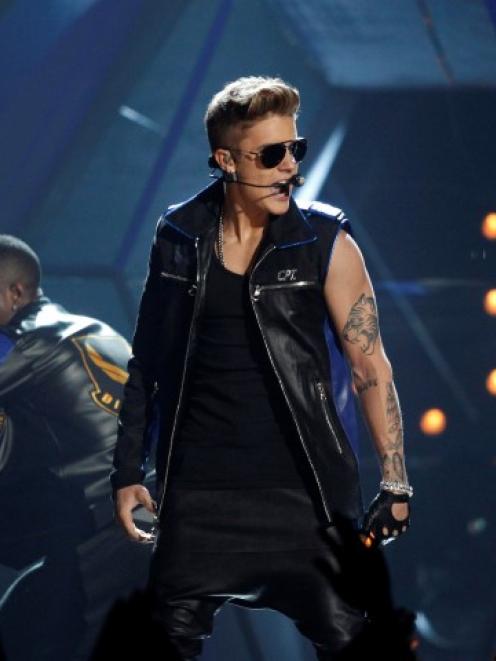 Justin Bieber performs during the Billboard Music Awards at the MGM Grand Garden Arena in Las...