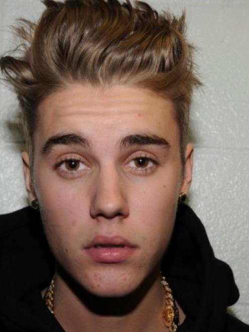 Justin Bieber's mug shot taken when he was in police custody in Miami Beach, Florida in January....