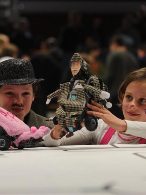 Kaikorai Primary pupils Eden Campbell, dressed as Inspector Clouseau, and Lucy Cathro, dressed as...