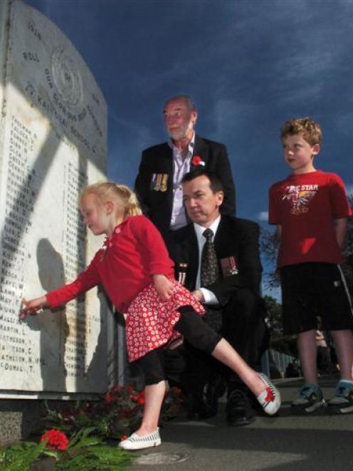 Kaikorai Primary School's roll of honour. Photo by Jane Dawber.