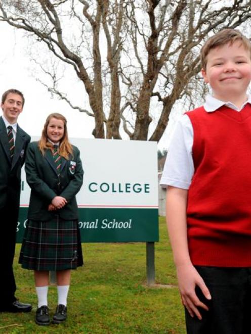 Kaikorai Valley College pupils (from left) Sean Cook (17), Jessica Wilson (17) and Jacob Cone (11...