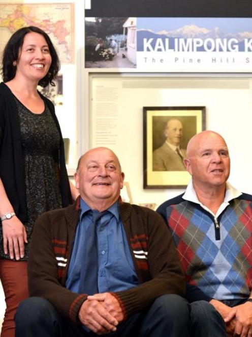 Kalimpong researcher Jane McCabe, her father Don McCabe (centre) and Gilbert Hawkins in front of...