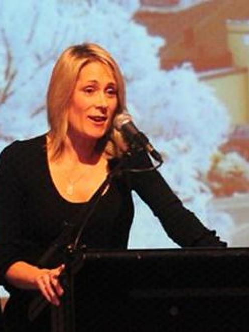 Karen Olsen speaks at a 'women in science' breakfast at the Glenroy Auditorium in Dunedin in July...