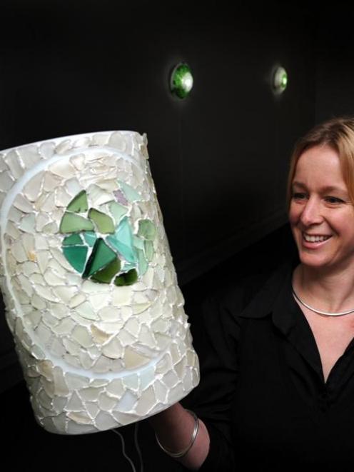 Karijn Molema-Masters shows some of her light works at Luminous Gallery in Moray Pl, Dunedin,...