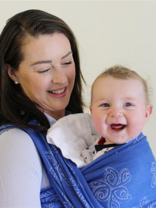 Katie Cleaver with 4-month-old Noah. Photo: Allison Beckham